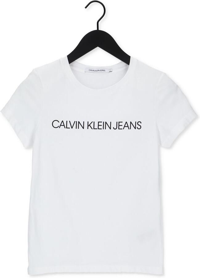 Calvin Klein Jeans Logo T-shirt Vrouwen Herfst Winter Collectie White Dames