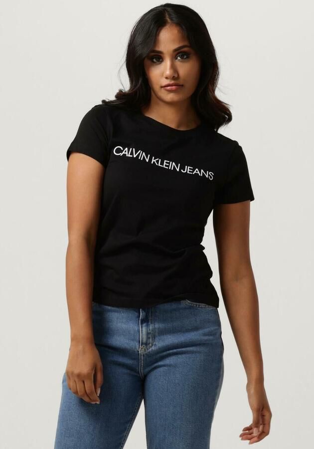 Calvin Klein T-shirt CORE INSTITUTIONAL LOGO SLIM FIT TEE met -logo-opschrift - Foto 4