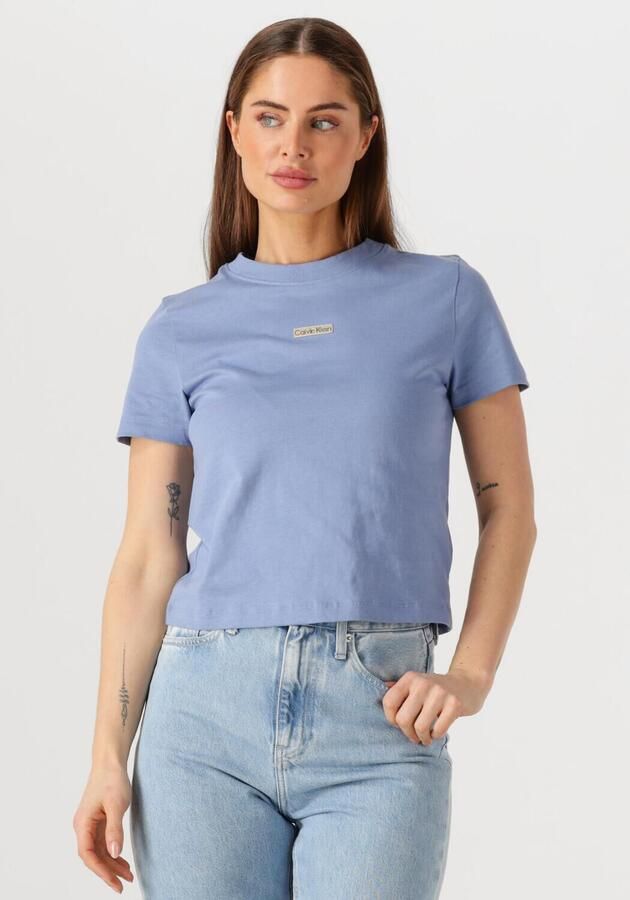 CALVIN KLEIN Dames Tops & T-shirts Placed Institutional Baby Tee Blauw - Foto 4