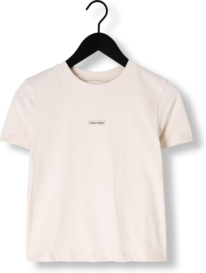 CALVIN KLEIN Dames Tops & T-shirts Placed Institutional Baby Tee Lichtroze