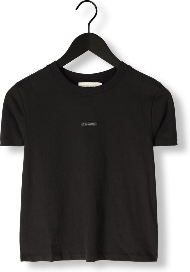 CALVIN KLEIN Dames Tops & T-shirts Placed Institutional Baby Tee Zwart