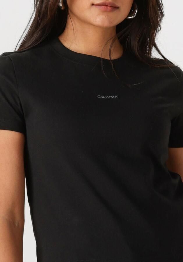 CALVIN KLEIN Dames Tops & T-shirts Placed Institutional Baby Tee Zwart - Foto 2