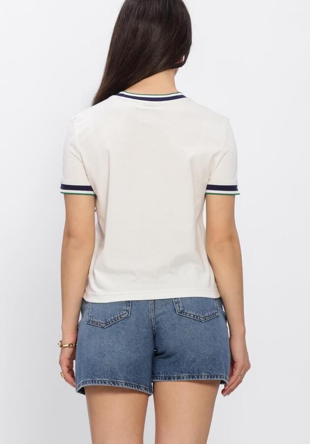 CALVIN KLEIN Dames Tops & T-shirts Ss Ctn Monogram Stripe Trim Tee Ecru - Foto 3