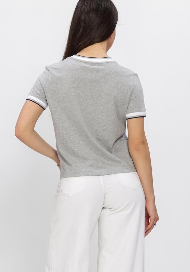 CALVIN KLEIN Dames Tops & T-shirts Ss Ctn Monogram Stripe Trim Tee Grijs - Foto 3