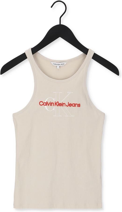 CALVIN KLEIN Dames Tops & T-shirts Two Tone Monogram Tank Top Gebroken Wit - Foto 3