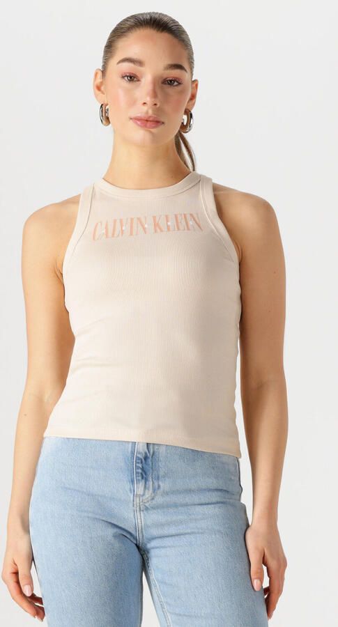 CALVIN KLEIN Dames Tops & T-shirts Varsity Rib Tank Beige - Foto 4