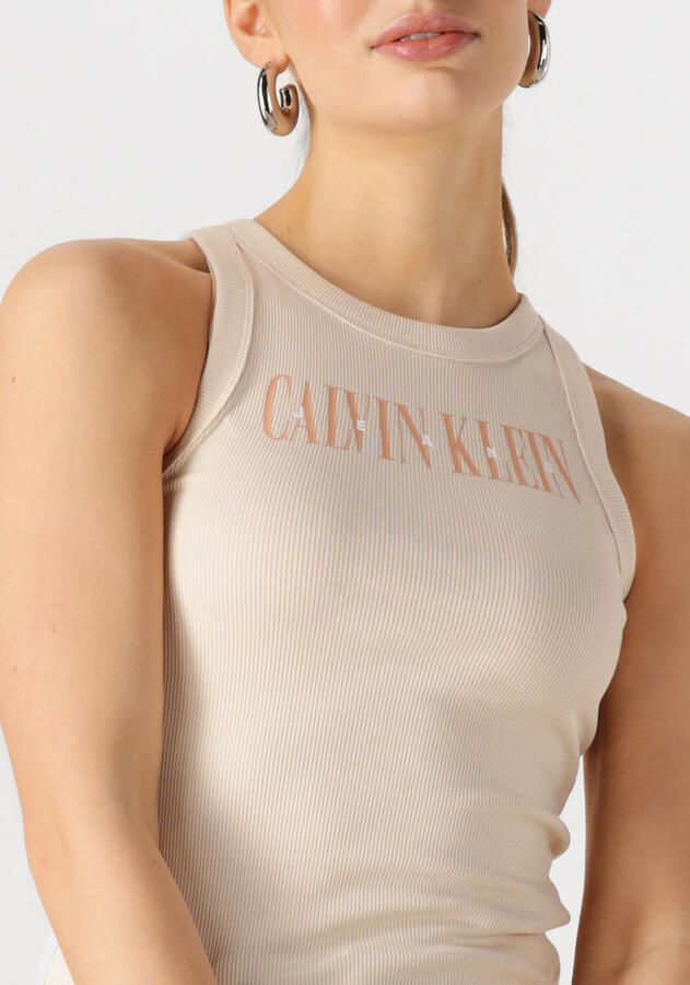 CALVIN KLEIN Dames Tops & T-shirts Varsity Rib Tank Beige