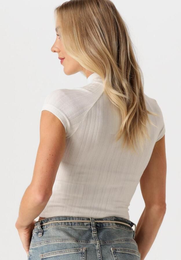 CALVIN KLEIN Dames Tops & T-shirts Warm Texture Rib Mockneck Top Ecru - Foto 3