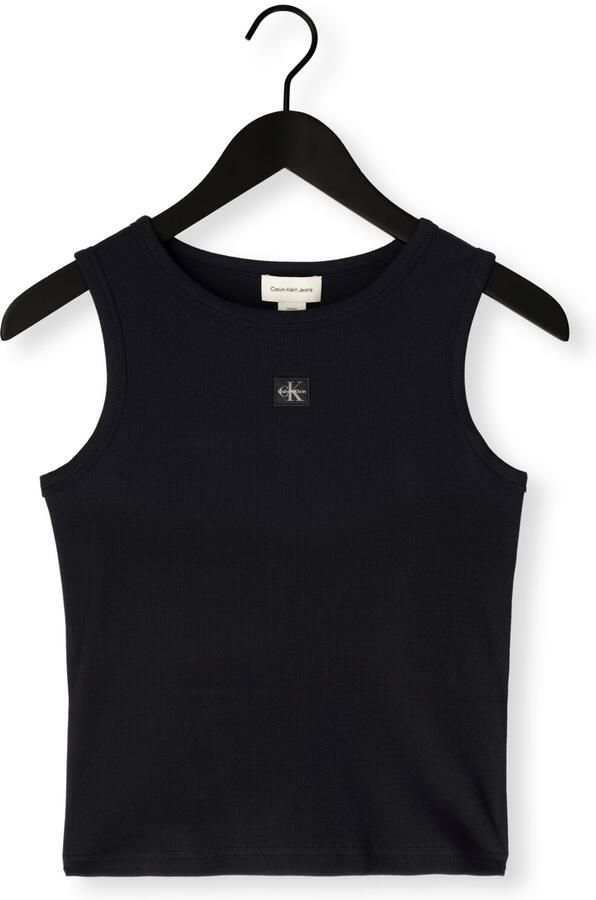 CALVIN KLEIN Dames Tops & T-shirts Woven Label 2x2 Baby Rib Tank Zwart - Foto 4