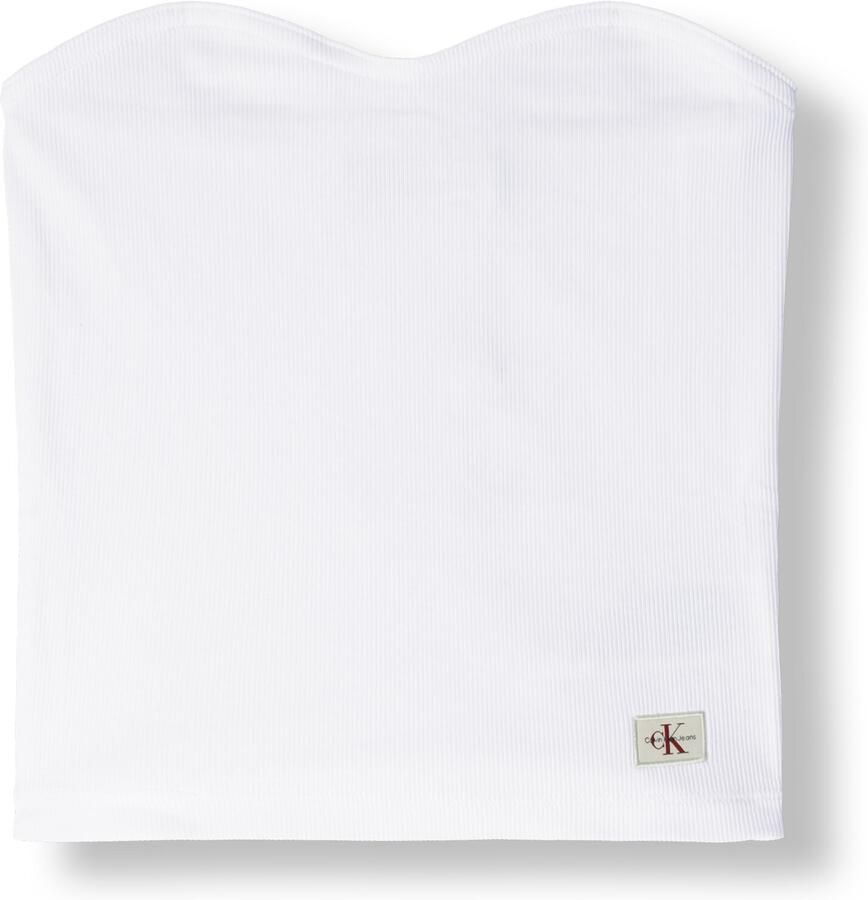 CALVIN KLEIN Dames Tops & T-shirts Woven Label Rib Sleeveless Top Wit