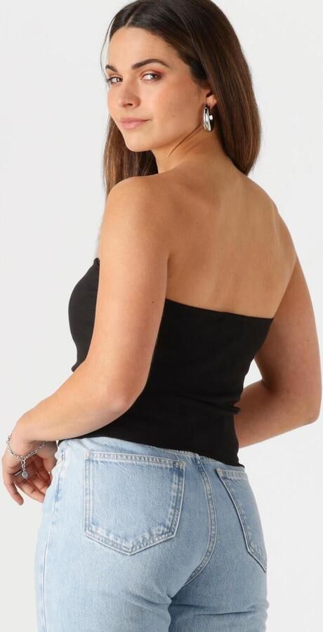 CALVIN KLEIN Dames Tops & T-shirts Woven Label Rib Sleeveless Top Zwart - Foto 3