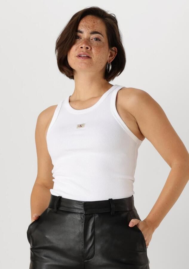 Calvin Klein Jeans Witte Katoenen Tops & T-shirt Dames Collectie White Dames - Foto 4