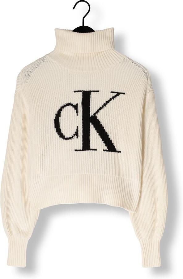 CALVIN KLEIN Dames Truien & Vesten Blown Up Ck Loose Sweater Contra Gebroken Wit - Foto 4
