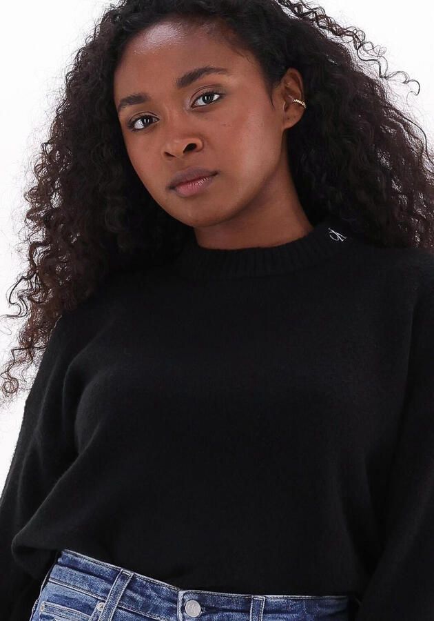 CALVIN KLEIN Dames Truien & Vesten Fluffy Wide Open Sleeves Sweater Zwart - Foto 2