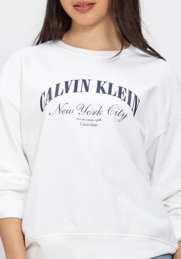CALVIN KLEIN Dames Truien & Vesten Logo Graphic Crewneck Sweatshirt Wit - Foto 4