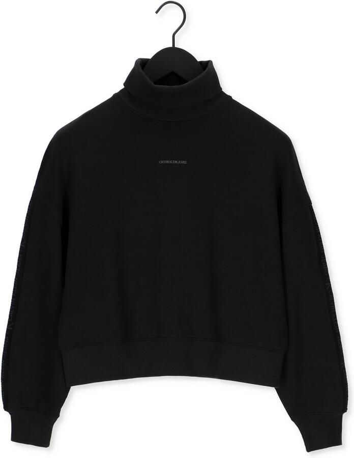 CALVIN KLEIN Dames Truien & Vesten Logo Trim Roll Neck Zwart