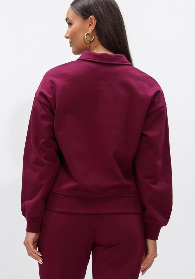 CALVIN KLEIN Dames Truien & Vesten Ls Archive Terry 1 4 Zip Polo Sw Bordeaux - Foto 3