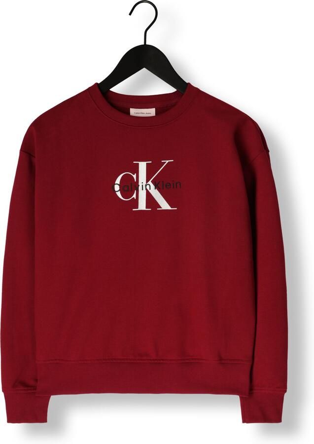 CALVIN KLEIN Dames Truien & Vesten Ls Monologo French Terry Rlxd Cr Bordeaux