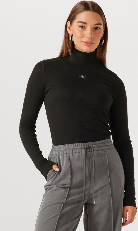 Calvin Klein Shirttop LS WOVEN LABEL TURTLENECK Met ronde hals regular fit - Foto 4