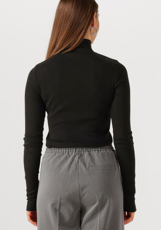 Calvin Klein Shirttop LS WOVEN LABEL TURTLENECK Met ronde hals regular fit