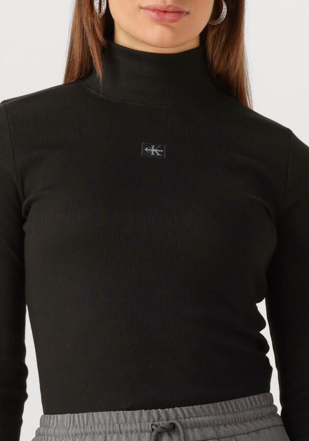 Calvin Klein Shirttop LS WOVEN LABEL TURTLENECK Met ronde hals regular fit - Foto 2