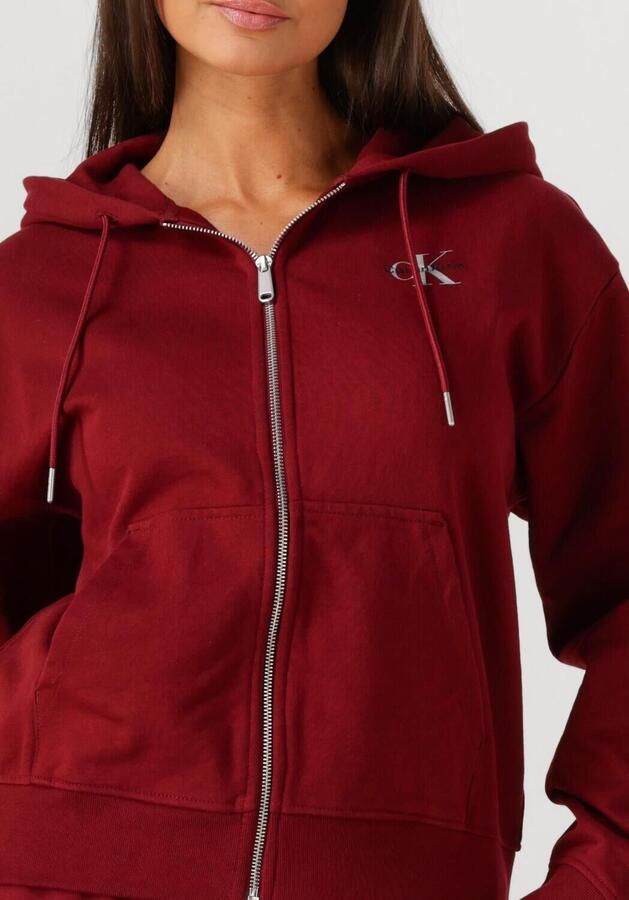 CALVIN KLEIN Dames Truien & Vesten Monologo French Terry Fz Bf Hood Bordeaux - Foto 2