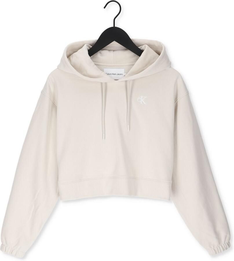 CALVIN KLEIN Dames Truien & Vesten Two Tone Monogram Hoodie Gebroken Wit