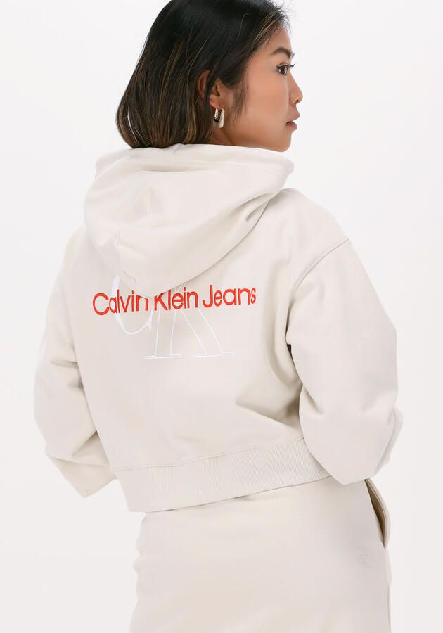 CALVIN KLEIN Dames Truien & Vesten Two Tone Monogram Hoodie Gebroken Wit - Foto 2