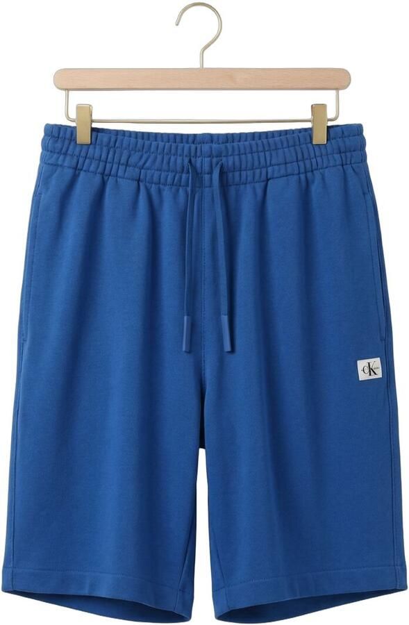 CALVIN KLEIN Heren Broeken Eu 350terry Badge Short Blauw - Foto 4