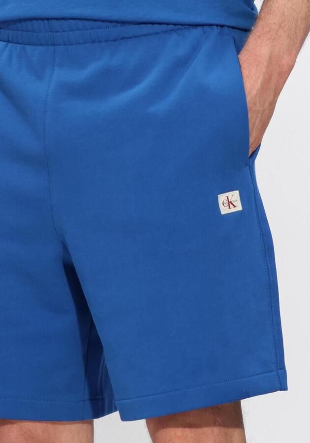 CALVIN KLEIN Heren Broeken Eu 350terry Badge Short Blauw - Foto 3