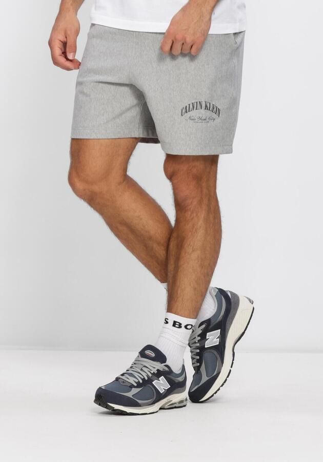 CALVIN KLEIN Heren Broeken Premium Terry Calvin Collegiate Grijs