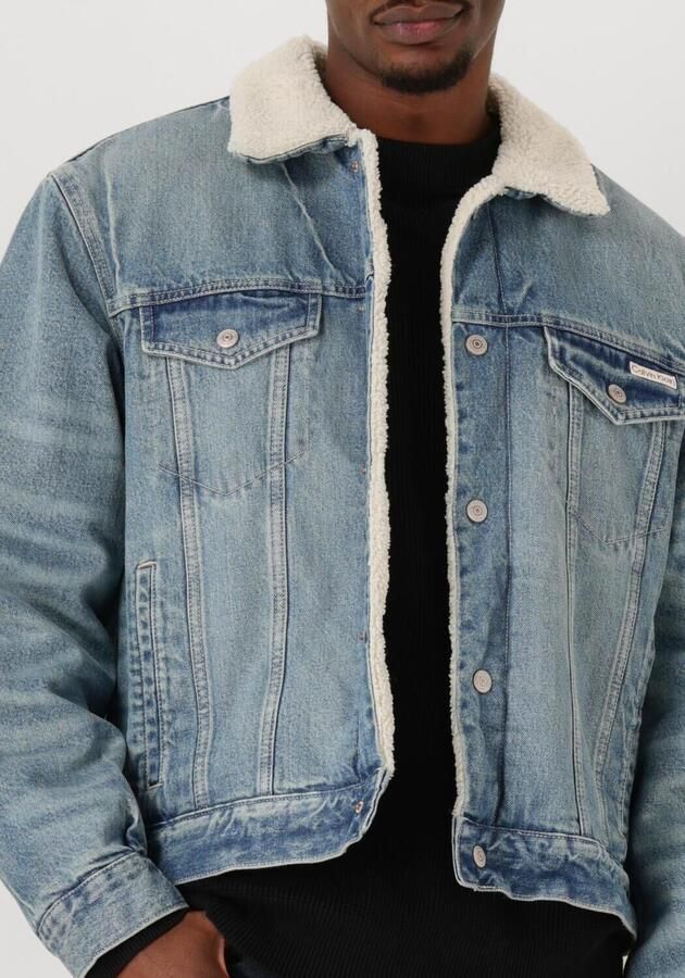 CALVIN KLEIN Heren Jassen 90s Sherpa Trucker Tinted Thundr Lichtblauw - Foto 3