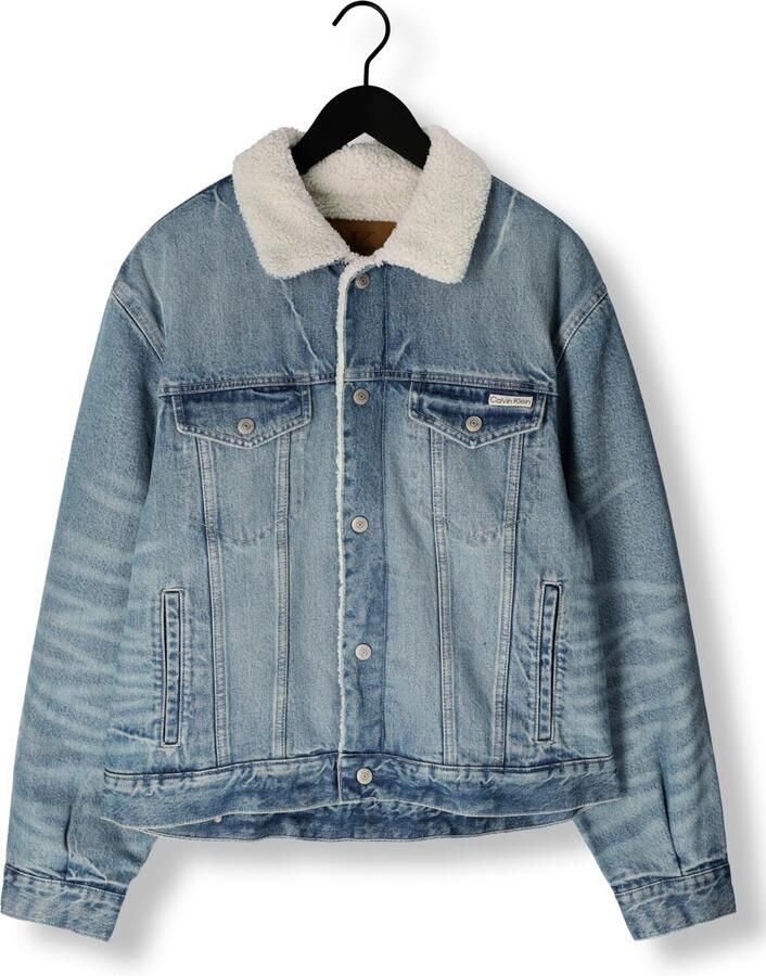 CALVIN KLEIN Heren Jassen 90s Sherpa Trucker Tinted Thundr Lichtblauw - Foto 2