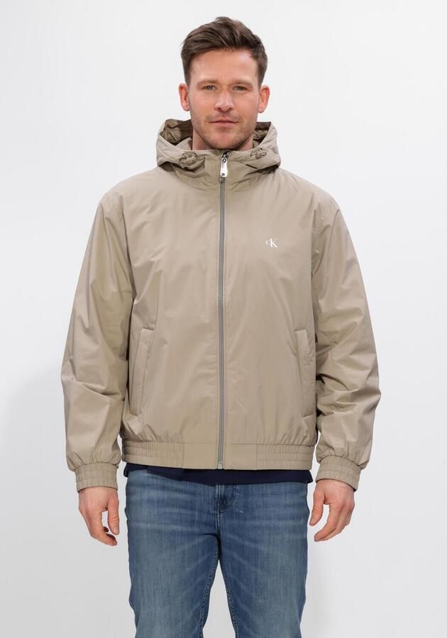 CALVIN KLEIN Heren Jassen Ls Hooded Ripstop Harrington Jkt Beige