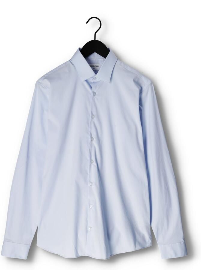 Calvin Klein Businessoverhemd POPLIN STRETCH SLIM SHIRT met kent-kraag logoprint op borsthoogte