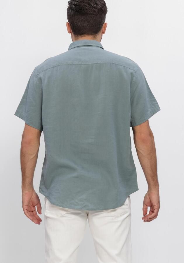 CALVIN KLEIN Heren Overhemden Ss Solid Casual Linen Classic Sh Groen - Foto 3