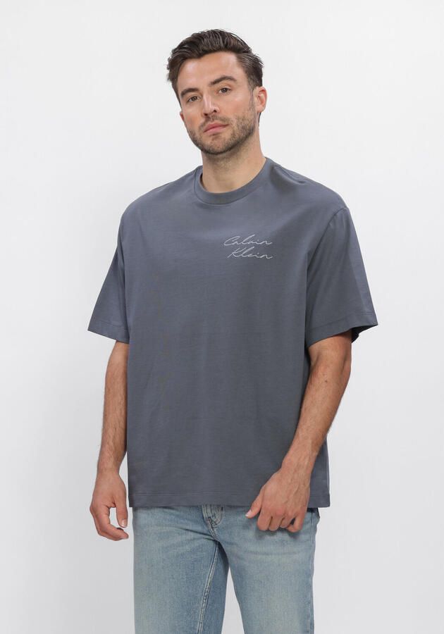 CALVIN KLEIN Heren Polo's & T-shirts 16s April Graphic Seasonal Fashi Antraciet - Foto 3