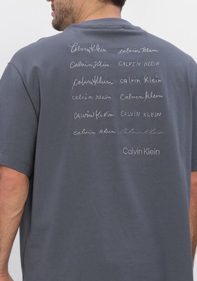 CALVIN KLEIN Heren Polo's & T-shirts 16s April Graphic Seasonal Fashi Antraciet - Foto 4
