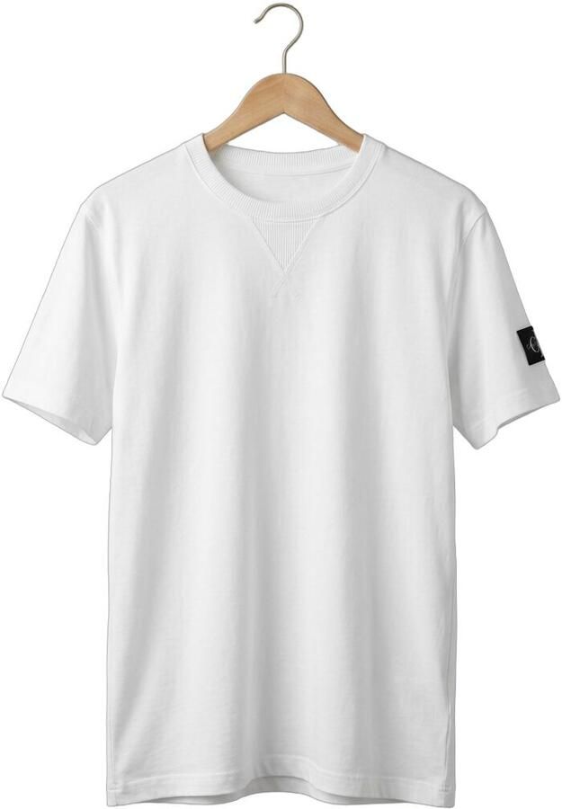CALVIN KLEIN Heren Polo's & T-shirts Badge Regular Tee Wit - Foto 4