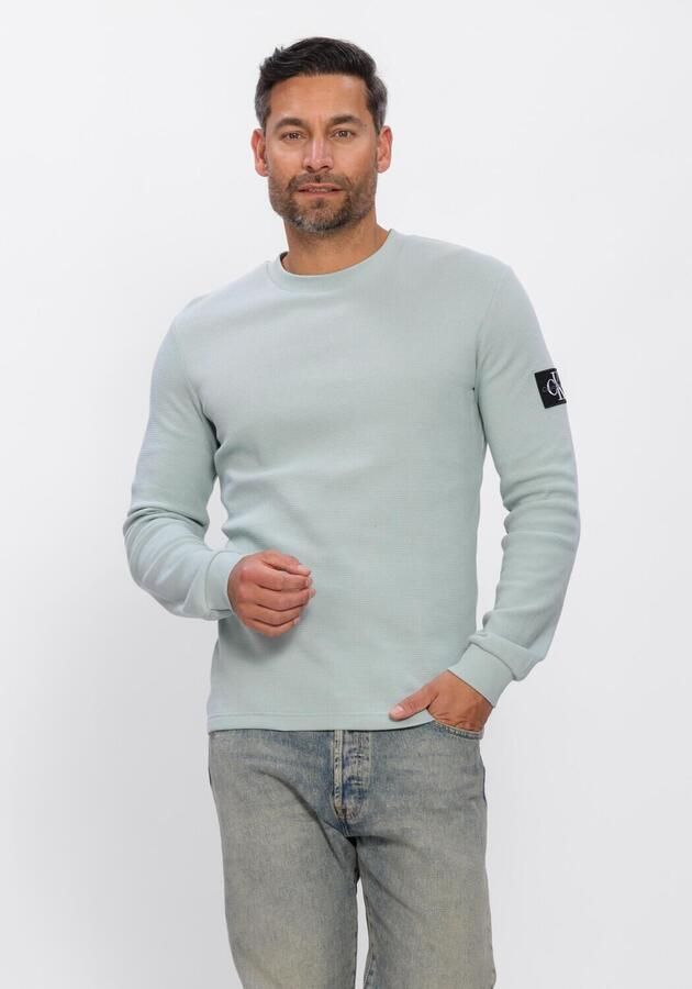 CALVIN KLEIN Heren Polo's & T-shirts Badge Waffle Ls Tee Mint