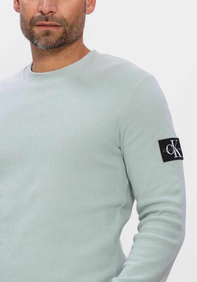 CALVIN KLEIN Heren Polo's & T-shirts Badge Waffle Ls Tee Mint - Foto 3