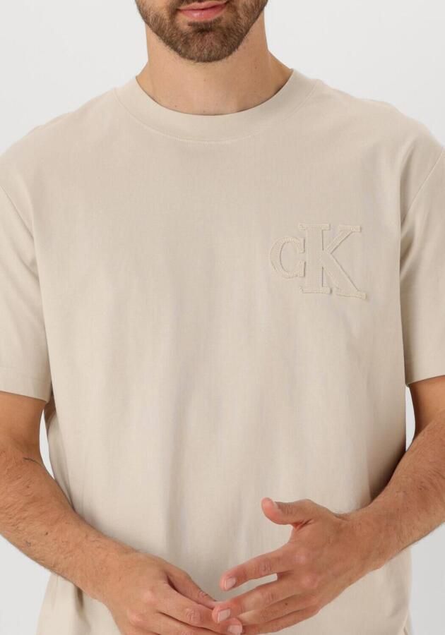CALVIN KLEIN Heren Polo's & T-shirts Ck Applique Tee Beige - Foto 3