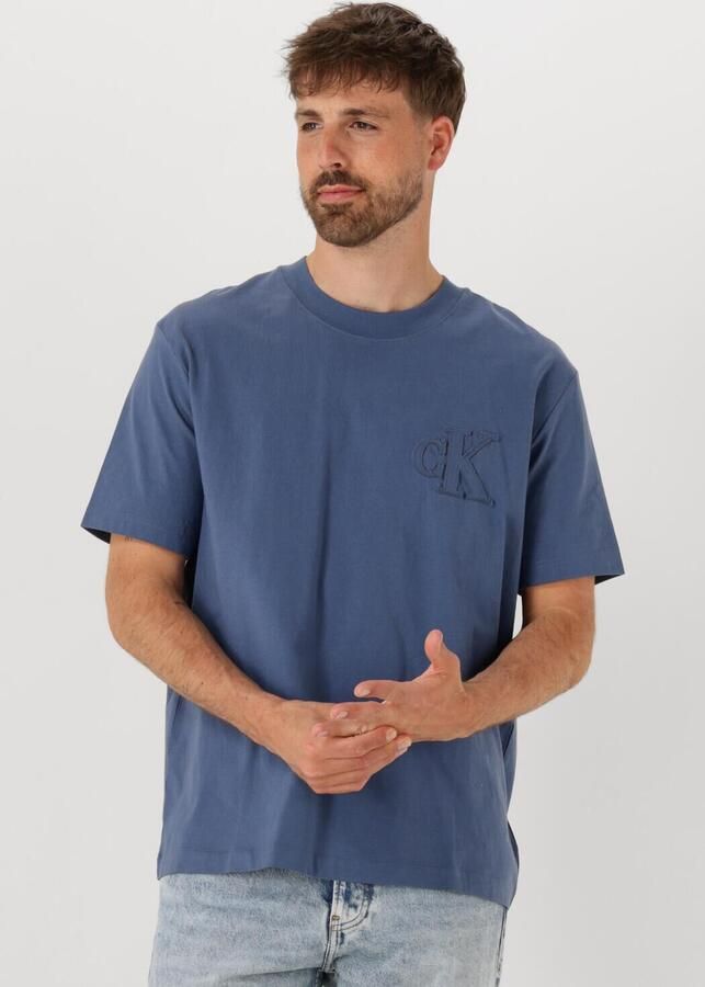 CALVIN KLEIN Heren Polo's & T-shirts Ck Applique Tee Blauw - Foto 4