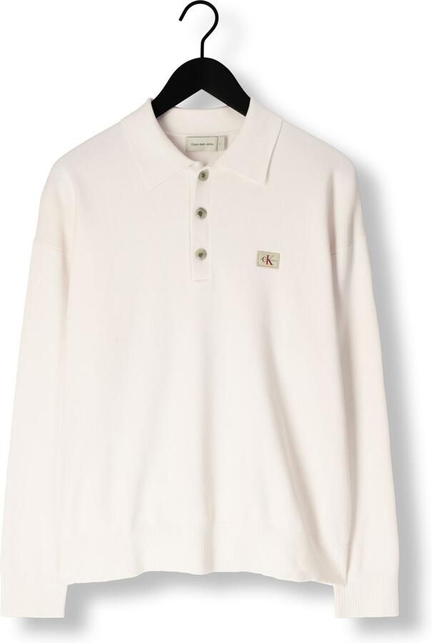 CALVIN KLEIN Heren Polo's & T-shirts Cotton Polo Sweater Wit - Foto 3