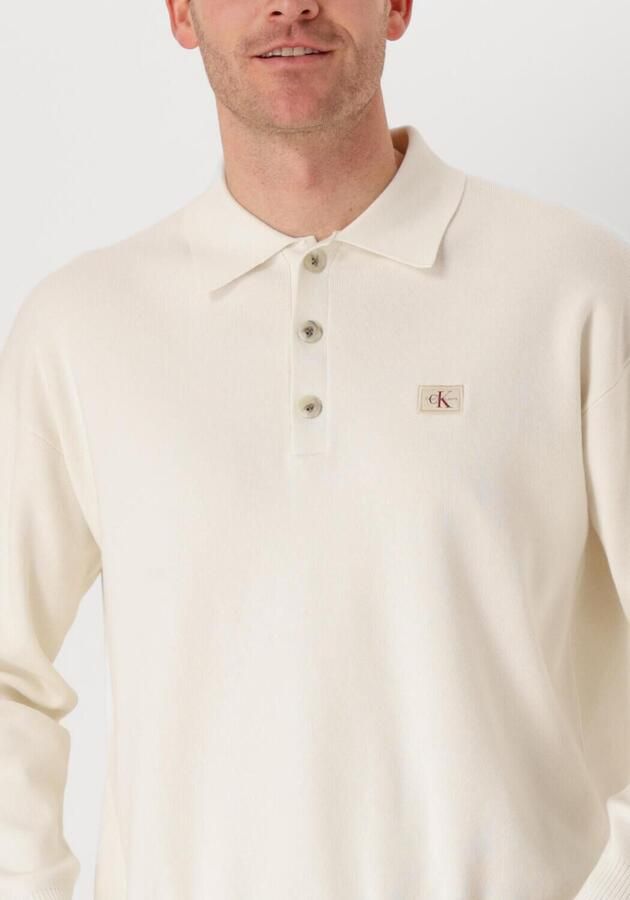 CALVIN KLEIN Heren Polo's & T-shirts Cotton Polo Sweater Wit - Foto 2