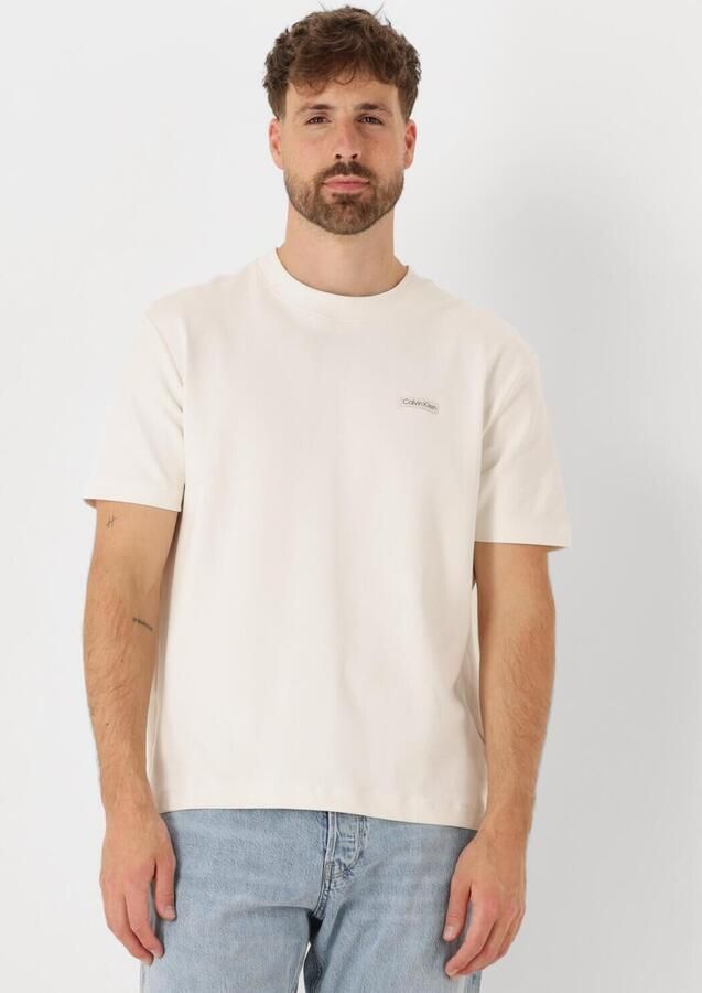 CALVIN KLEIN Heren Polo's & T-shirts Label Tee Creme - Foto 4