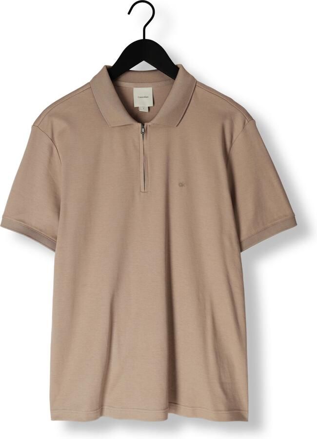 CALVIN KLEIN Heren Polo's & T-shirts Liquid Touch Welt Zip Polo Bruin
