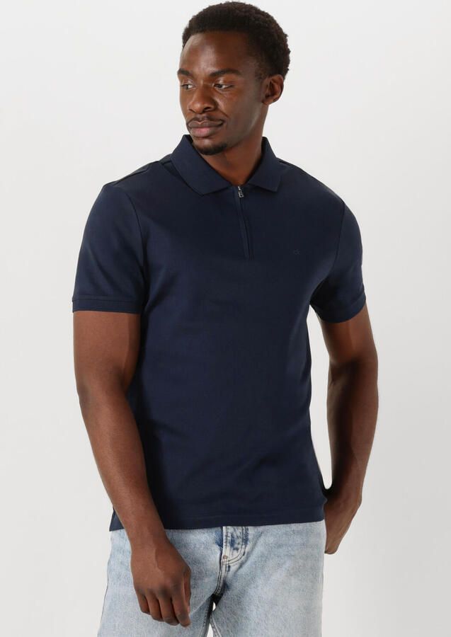 CALVIN KLEIN Heren Polo's & T-shirts Liquid Touch Welt Zip Polo Donkerblauw - Foto 4