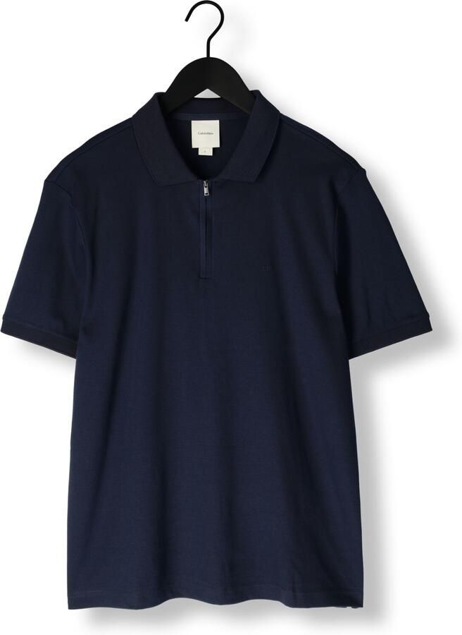 CALVIN KLEIN Heren Polo's & T-shirts Liquid Touch Welt Zip Polo Donkerblauw