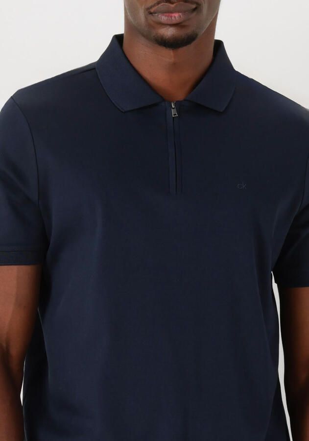 CALVIN KLEIN Heren Polo's & T-shirts Liquid Touch Welt Zip Polo Donkerblauw - Foto 2